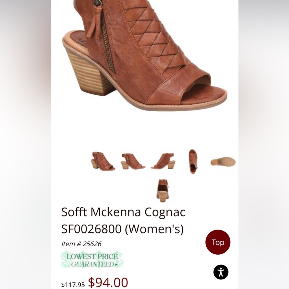 Sofft Mckenna Cognac peep toe heels - BARELY WORN